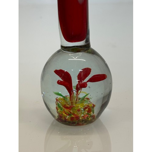 441 - Mid Century art glass spill vase, red colour way, 21 cm tall.

This lot is available for in-house sh... 