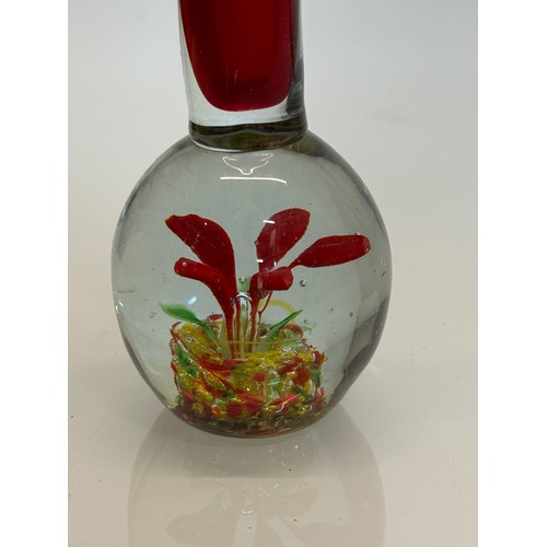 441 - Mid Century art glass spill vase, red colour way, 21 cm tall.

This lot is available for in-house sh... 