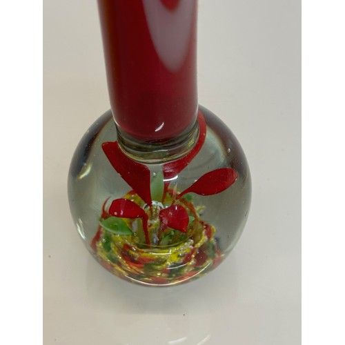 441 - Mid Century art glass spill vase, red colour way, 21 cm tall.

This lot is available for in-house sh... 