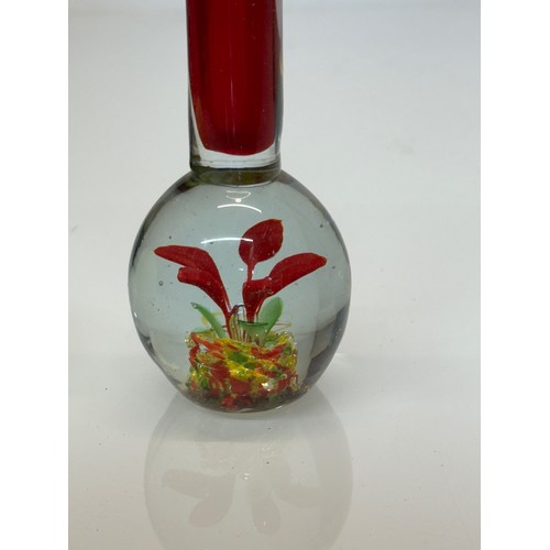 441 - Mid Century art glass spill vase, red colour way, 21 cm tall.

This lot is available for in-house sh... 