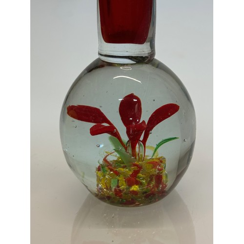 441 - Mid Century art glass spill vase, red colour way, 21 cm tall.

This lot is available for in-house sh... 