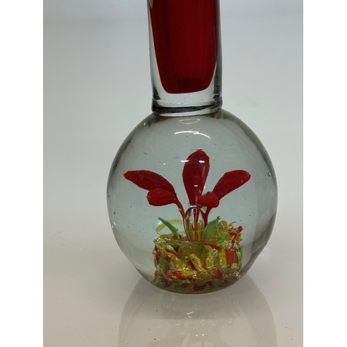 441 - Mid Century art glass spill vase, red colour way, 21 cm tall.

This lot is available for in-house sh... 