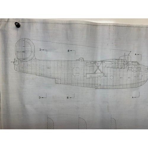 265 - Military aircraft plans for US PBSY-5 Coronado. 120cm x 80cm. Part of a large collection of printed ... 