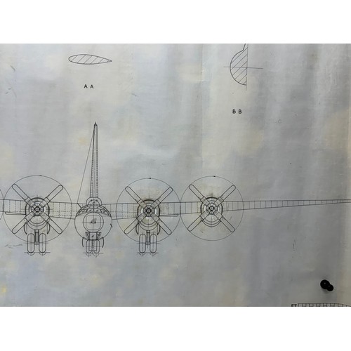 266 - Military aircraft 2 plans for US Convair B.32 Dominator. 120cm x 80cm. Part of a large collection of... 