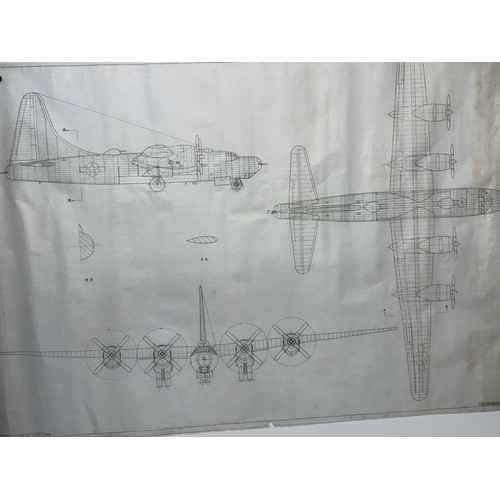 266 - Military aircraft 2 plans for US Convair B.32 Dominator. 120cm x 80cm. Part of a large collection of... 