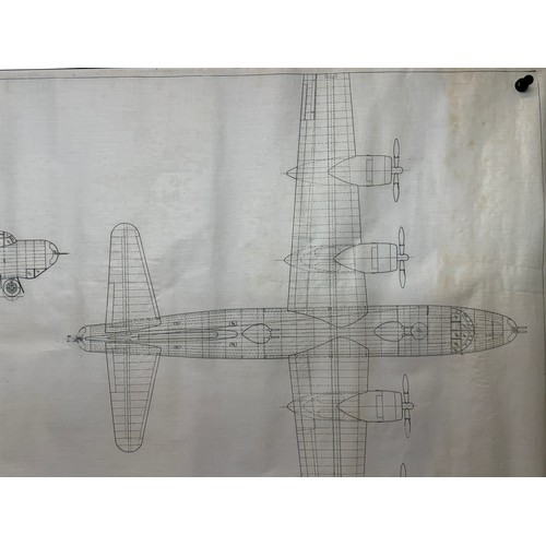 266 - Military aircraft 2 plans for US Convair B.32 Dominator. 120cm x 80cm. Part of a large collection of... 