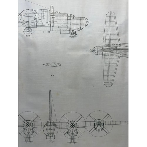 266 - Military aircraft 2 plans for US Convair B.32 Dominator. 120cm x 80cm. Part of a large collection of... 