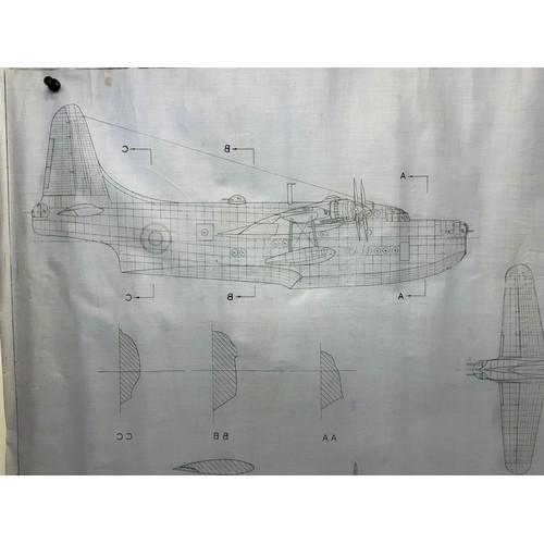 268 - Military aircraft plans for RAF Short Seaford. 120cm x 80cm. Part of a large collection of printed p... 