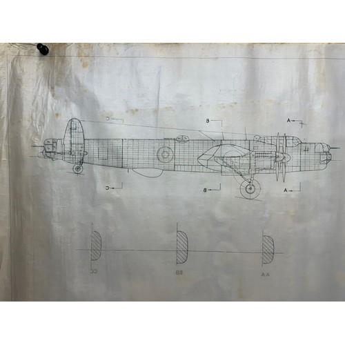 270 - Military aircraft plans for RAF Avro Lincoln B MkII. 120cm x 80cm. Part of a large collection of pri... 