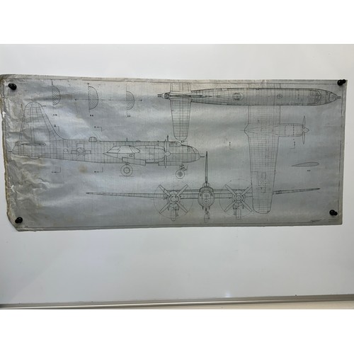 274 - Military aircraft plans for US Lockheed Neptune. 90cm x 40cm. Part of a large collection of printed ... 