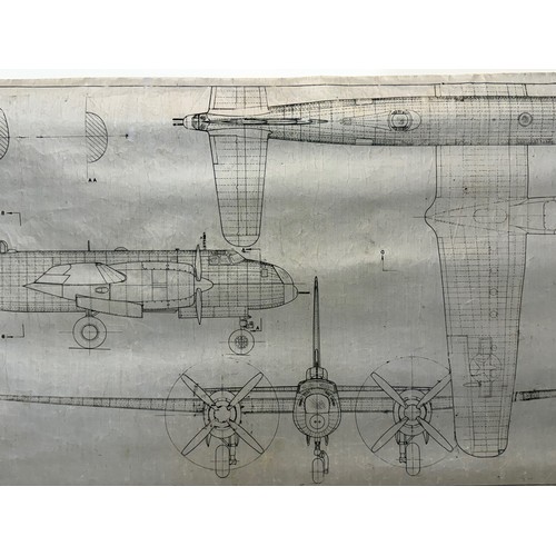 274 - Military aircraft plans for US Lockheed Neptune. 90cm x 40cm. Part of a large collection of printed ... 