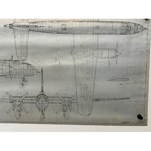 274 - Military aircraft plans for US Lockheed Neptune. 90cm x 40cm. Part of a large collection of printed ... 