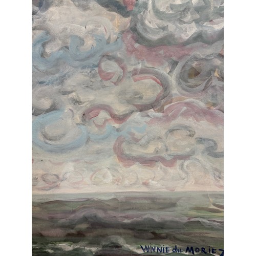 1 - French impressionist painting looking out to sea, by Winnie Du Moriez, partner of the Painter Émile ... 