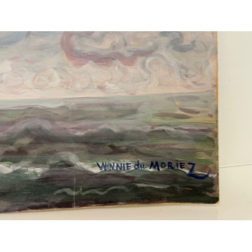 1 - French impressionist painting looking out to sea, by Winnie Du Moriez, partner of the Painter Émile ... 