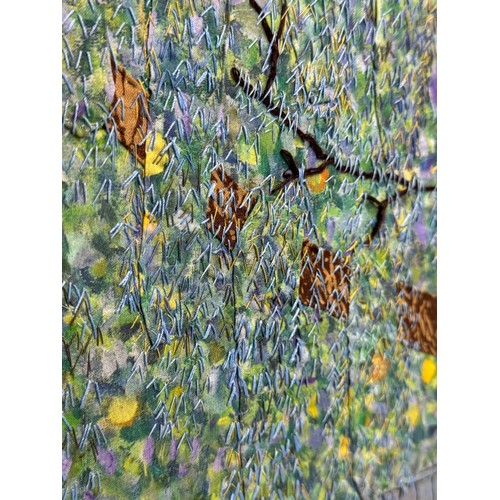 3 - Textile Art, a view of a barn seen through a tree scape, 56 cm x 49 cm.

This lot is available for i... 