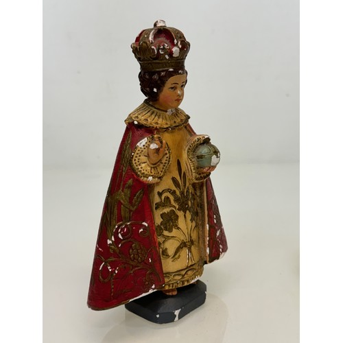 72 - A decorated plaster relique, a religious figure.

This lot is available for in-house shipping