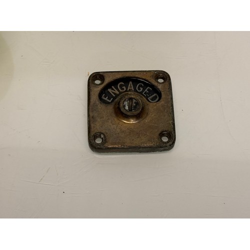 97 - Architectural salvage, a privacy lock for a door with an indicator dial.

This lot is available for ... 