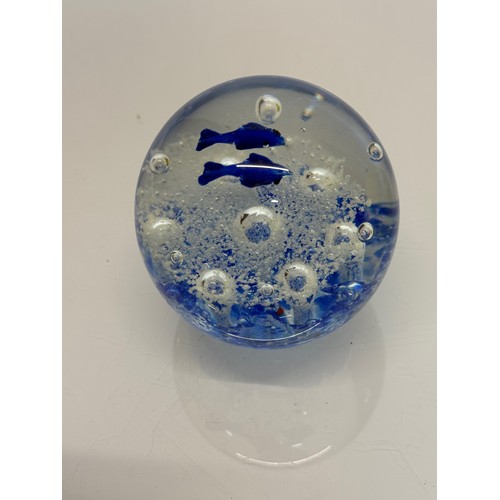 126 - Murano glass paperweight with fish inside, 8 cm tall.

This lot is available for in-house shipping