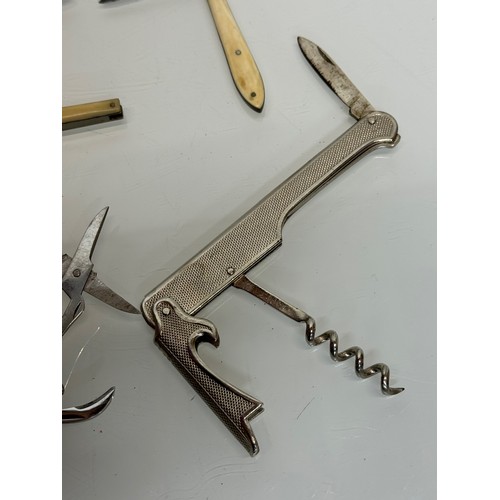 138 - 7 folding pocket knives and multitool’s.

This lot is available for in-house shipping