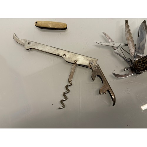 138 - 7 folding pocket knives and multitool’s.

This lot is available for in-house shipping