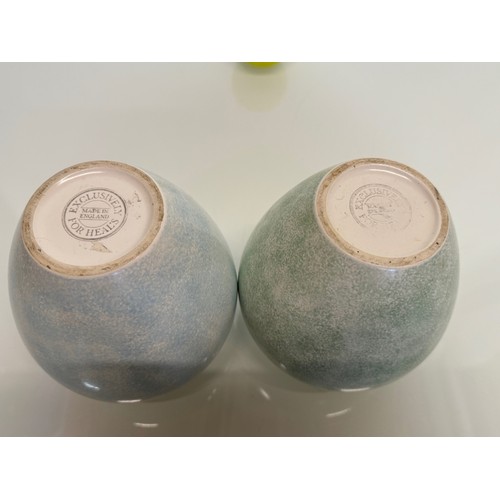 140 - Two ceramic vases marked for Heal’s department store. 16 cm tall.

This lot is available for in-hous... 