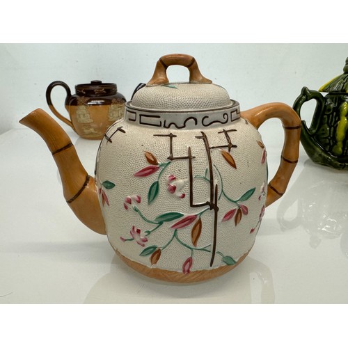 150 - Collection of seven ceramic tea pots, some quirky studio pottery examples.

This lot is available fo... 