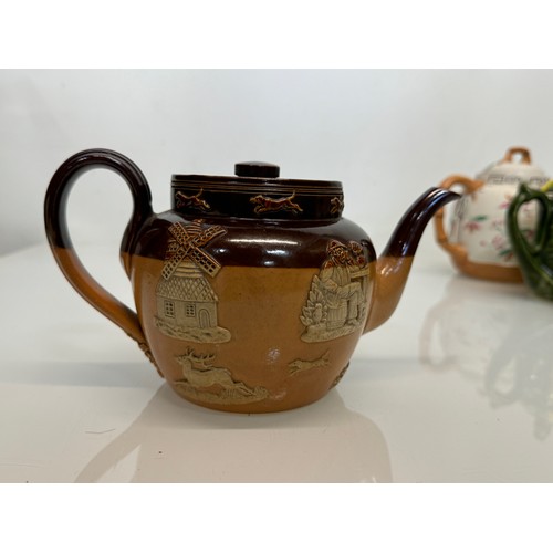 150 - Collection of seven ceramic tea pots, some quirky studio pottery examples.

This lot is available fo... 