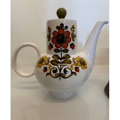 153 - Mixed lot mid century pottery and table wares and a new coffee maker.

This lot is available for in-... 