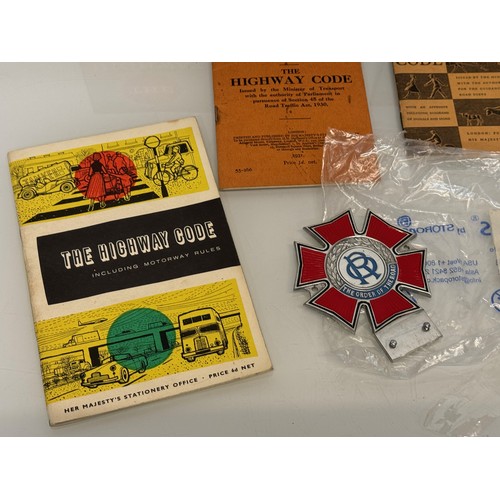 160 - Automobilia interest, A collection of Hiway codes and an enamel bumper badge.

This lot is available... 