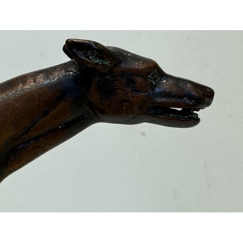 162 - Automobilia, a greyhound mascot marked for Colman on stand, 17 cm high.

This lot is available for i... 