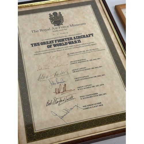 202 - Militaria WWII, RAF, two framed certificates for WWII pilots.

This lot is available for in-house sh... 