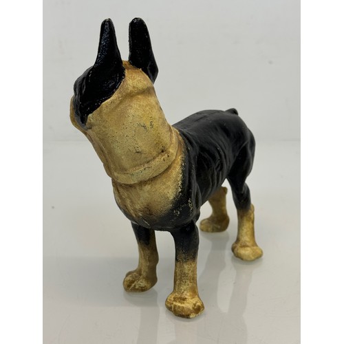 206 - French bulldog, a cast iron figure 21 cm high.

This lot is available for in-house shipping