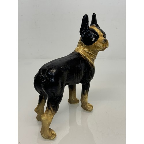 206 - French bulldog, a cast iron figure 21 cm high.

This lot is available for in-house shipping