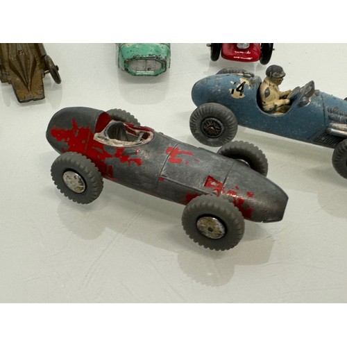 210 - A collection of die cast model land speed record race cars and motor racing cars. Dinky etc.

This l... 