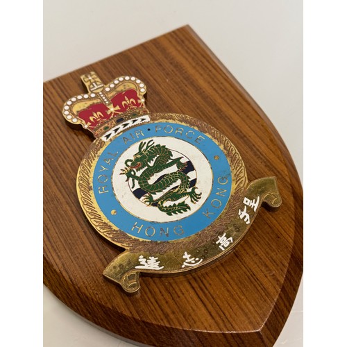 241 - Militaria, RAF Hong Kong Squadron plaque.

This lot is available for in-house shipping