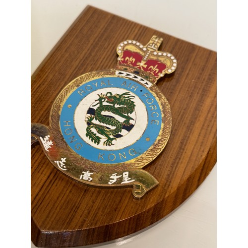 241 - Militaria, RAF Hong Kong Squadron plaque.

This lot is available for in-house shipping