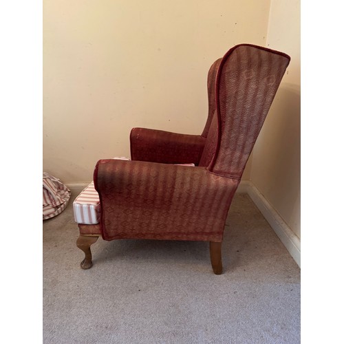 45 - Wing backed armchair.

This lot is collection only.