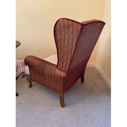 45 - Wing backed armchair.

This lot is collection only.