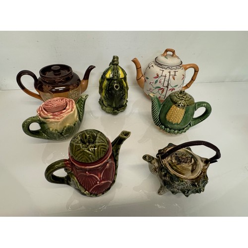 349 - Collection of seven ceramic tea pots, some quirky studio pottery examples.

This lot is available fo... 