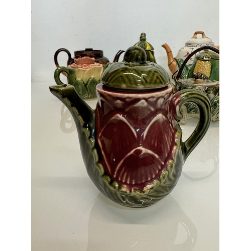 349 - Collection of seven ceramic tea pots, some quirky studio pottery examples.

This lot is available fo... 