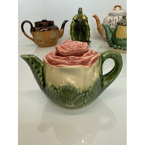 349 - Collection of seven ceramic tea pots, some quirky studio pottery examples.

This lot is available fo... 