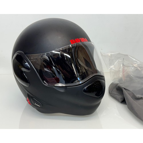 361 - A Davida motorcycle crash helmet size L with flip up chin guard and spare visor.

This lot is availa... 