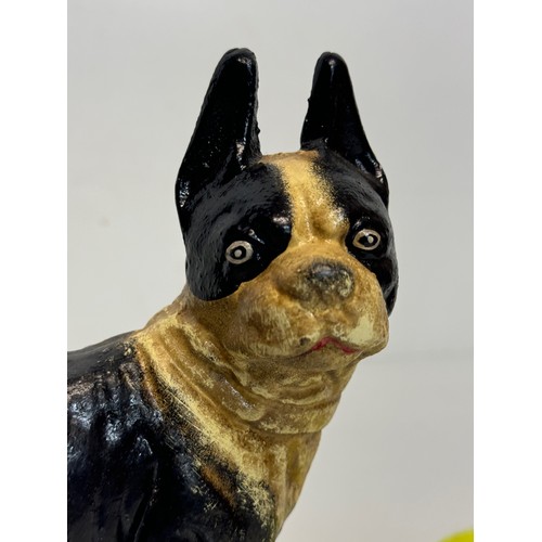 383 - French bulldog, a cast iron figure 21 cm high.

This lot is available for in-house shipping