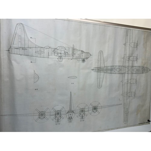 109 - Military aircraft 2 plans for US Convair B.32 Dominator. 120cm x 80cm. Part of a large collection of... 