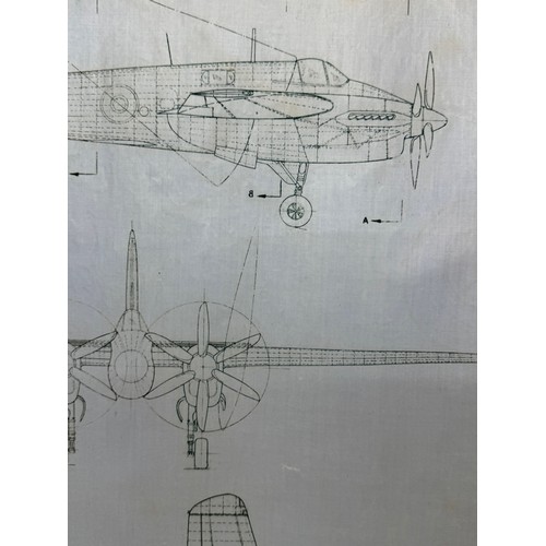 123 - Military aircraft plans for RAF Short Sturgeon I. 90cm x 40cm. Part of a large collection of printed... 