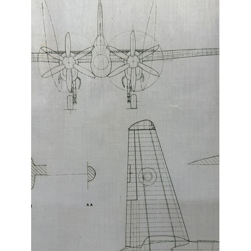 123 - Military aircraft plans for RAF Short Sturgeon I. 90cm x 40cm. Part of a large collection of printed... 