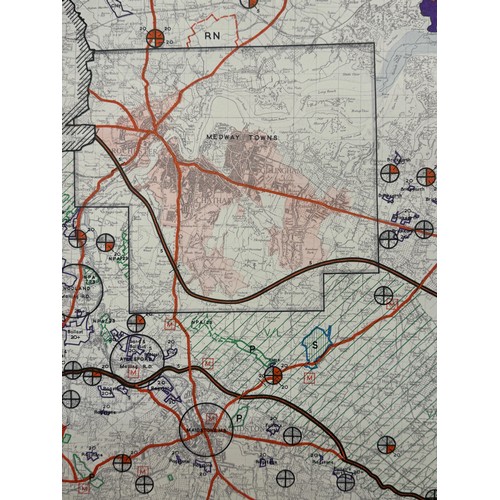 456 - Kent, county of England, Three maps showing predicted development dated 1947. Each is 110 cm x 62 cm... 