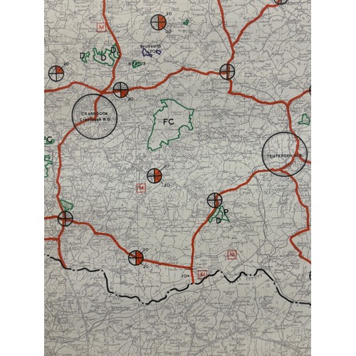 456 - Kent, county of England, Three maps showing predicted development dated 1947. Each is 110 cm x 62 cm... 