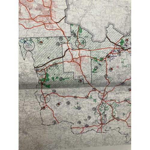 456 - Kent, county of England, Three maps showing predicted development dated 1947. Each is 110 cm x 62 cm... 