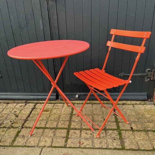 33 - Garden furniture, patio table and single chair all folds for easy storage.

This lot is available fo... 